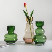 【彤昇源】玻璃花瓶牛油果绿色水培容器家居饰品摆件创意轻奢风格 - Image 4