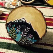 天然松木片微拍摄影道具涂鸦绘画装饰摆件木头块年轮手工艺品杯垫 - Image 5