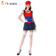 Adult Cosplay Mario Role-playing Sequin Overalls Party Costume Stage Performance Cartoon Game Uniform - Image 2
