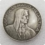 Antique Style Swiss 1928-B Brass Plated Silver Commemorative Coin #2154 Custom Metal Medal Badge Premium Quality Engraving