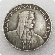 Antique Style Swiss 1928-B Brass Plated Silver Commemorative Coin #2154 Custom Metal Medal Badge Premium Quality Engraving