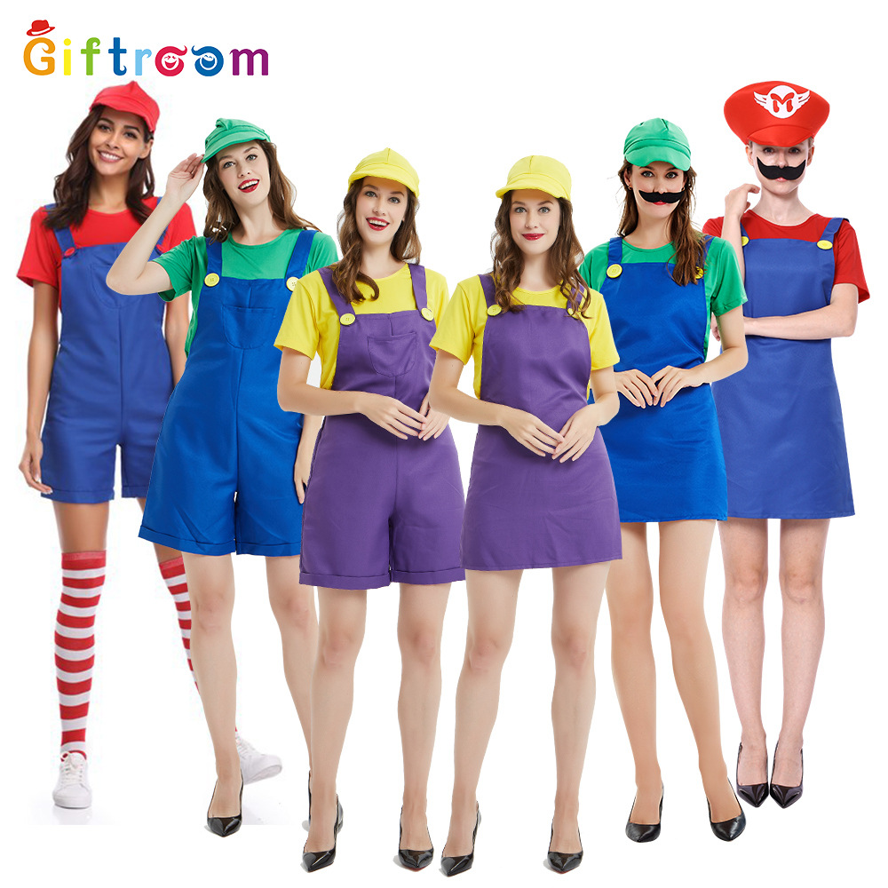 12102383121_1848635627.jpg Adult Halloween Party Cosplay Mario Role-playing Cartoon Game Uniform Louis Costume Stage Performance Fashionable Adult Clothing - Image 1