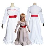Annabelle Doll Cosplay Costume White Dress Adult Stage Performance Horror Outfit Perfect for Halloween