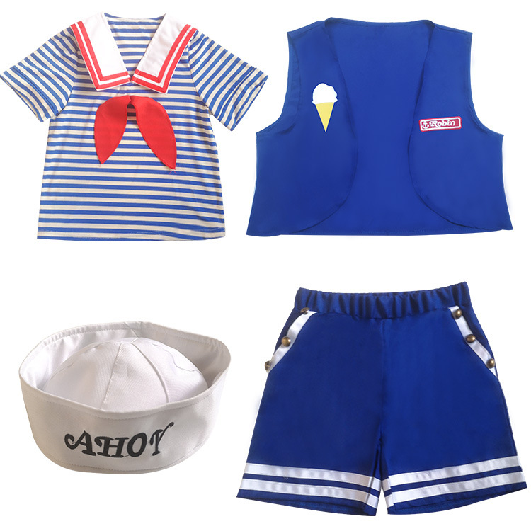 12174893705_436770185.jpg Stranger Things 3 Ice Cream Shop Employee Cosplay Costume Adult Stage Performance Costume Film And TV Anime Clothing - Image 1