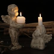 Nordic Retro Cupid Angel Candlestick Customizable Decorative Resin Ornament for Garden Courtyard Artistic Decor Gifts
