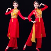 New Adult Square Dance Yangge Costume Men Women Drum Performance Outfit Red Door Opening Ethnic Celebration Dance Showwear - Image 4