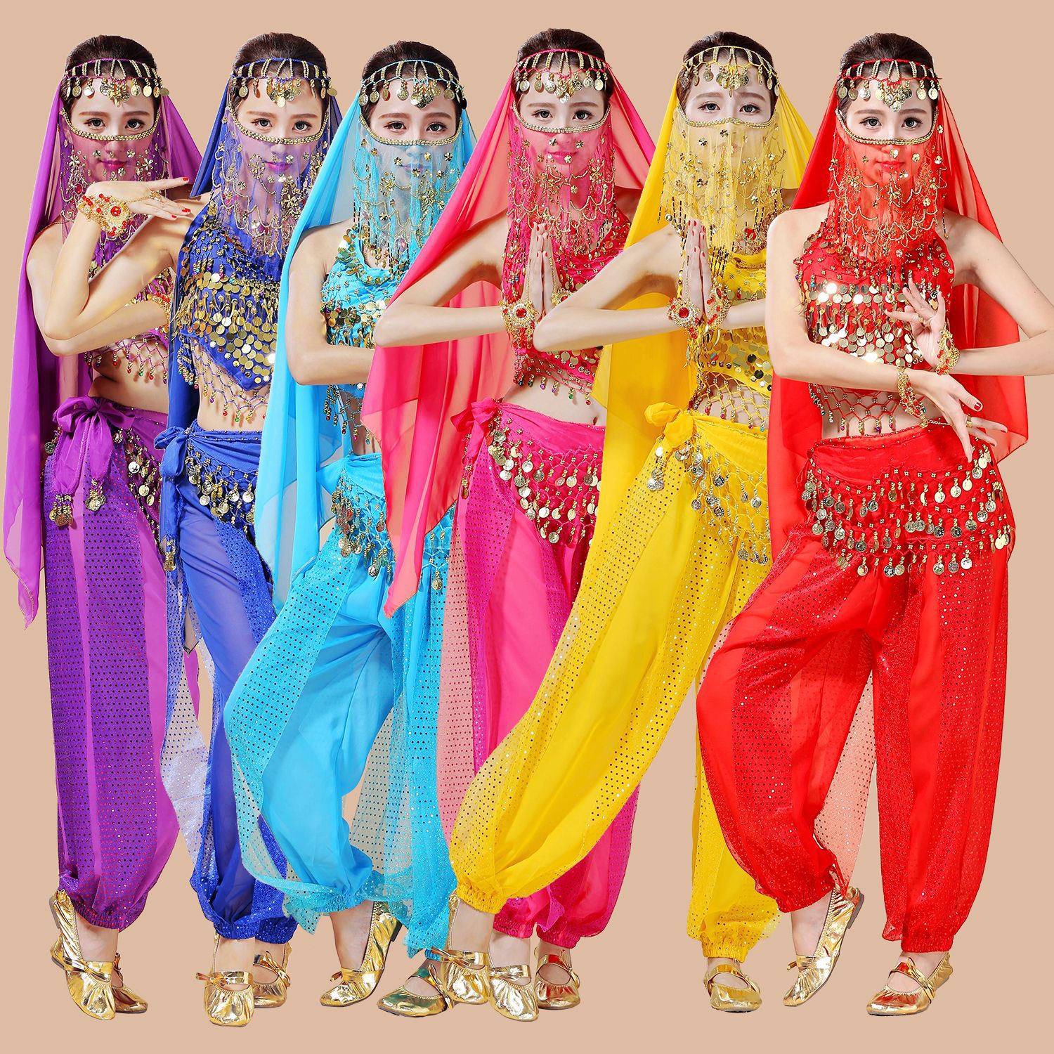 12681136605_183039838.jpg Adult Stage Performance Costume Indian Belly Dance Outfit Xinjiang Practice Suit Highlight Pants for Dance Performances - Image 1