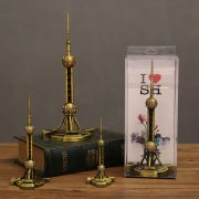 Custom Metal Model of Shanghai Oriental Pearl Tower Tourist Souvenir Bronze-Colored Zinc Alloy Construction Architectural Model - Image 2