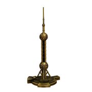 Custom Metal Model of Shanghai Oriental Pearl Tower Tourist Souvenir Bronze-Colored Zinc Alloy Construction Architectural Model - Image 5