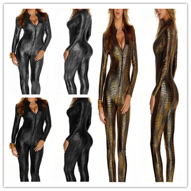 12734012985_236913105.jpg New European And American Bar DS Nightclub Stage Costume Glitter Snake Skin Onesie Adult Performance Outfit In Stock Wholesale Drop Shipping - Image 1