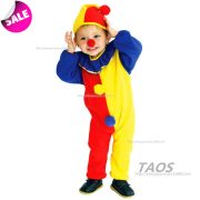 Children's Halloween Cosplay Costume Yellow And Red Clown Outfit For Stage Performance And Nursery Disco Show