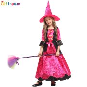 Red Witch Costume for Children Long Dress Adult Stage Performance Costume Simulation Witches Outfit for Girls Party Dress - Image 2