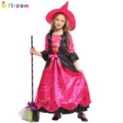 Red Witch Costume for Children Long Dress Adult Stage Performance Costume Simulation Witches Outfit for Girls Party Dress