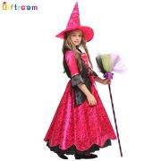 Red Witch Costume for Children Long Dress Adult Stage Performance Costume Simulation Witches Outfit for Girls Party Dress - Image 3