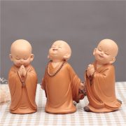 Adorable Little Monk Resin Ornament Customizable Decorative Car Interior Decoration Buddha Statue for Vehicle Decoration - Image 4