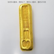 Antique Style Golden Bar Copper Alloy Non-Gold Custom Metal Medal Badge Handcrafted Artwork Gold Ingot Design