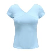 Autumn Art Cross V-neck Women's Short Sleeve Top Cotton Adult Slim Fit Dance Practice Costume Exam Uniform Training Wear - Image 6