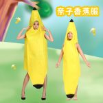 Children's Parent-Child Eco-Friendly Fashion Show Performance Props Banana Custom Mascot Costume Wholesale Clothing Accessories