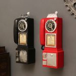 Retro Resin Telephone Customizable Decorative Ornament Creative Wall Decoration Desktop Craft Coffee Shop Wall Accessories Hanging Ornament