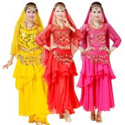 Indian Dance Performance Outfit Stage Performance Costume Long Sleeve Cake Skirt Adult Summer Dress for Cultural Shows - Image 2