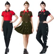 Spring New Short Sleeve Set Sailor Dance Costume Turn Collar Half Sleeve T-Shirt Women Square Dance Performance Outfit - Image 2