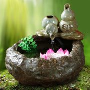 Ceramic Flowing Water Fountain Ornament Creative Home Decor Humidifier Fish Tank Decoration Water Feature Indoor Garden - Image 5