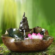 Ceramic Flowing Water Fountain Ornament Creative Home Decor Humidifier Fish Tank Decoration Water Feature Indoor Garden - Image 2