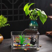 Creative Ceramic Glass Flowing Water Fountain Ornament Indoor Office Living Room Decorative Piece for Fish Tank Humidifier - Image 3