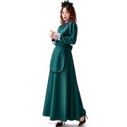 Halloween High Collar Lace Maids Long Dress Adult Stage Performance Costume Includes Bat Headwear Elegant Lady Servant Outfit - Image 5