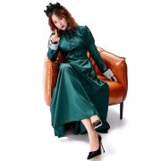Halloween High Collar Lace Maids Long Dress Adult Stage Performance Costume Includes Bat Headwear Elegant Lady Servant Outfit - Image 4