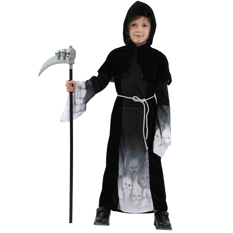 15425716327_1457541879.jpg Halloween Children's Festival Magic Skeleton Boy Costume Stage Performance School Play Adult Stage Performance Costume - Image 1