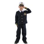 School Children Boy Costume Stage Character Performance Uniform Brave Pilot Play B-0202 Dashing Little Pilot Outfit