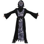 Halloween Children's Boy School Stage Performance Costume Magic Witch Outfit B-0211 Terror Skeleton Messenger Suit