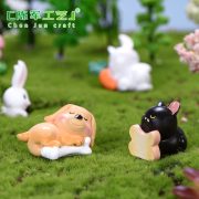 微景观diy盆景摆件 地摊小动物可爱小动物小猪狗兔子贪睡小鹿小狗 - Image 3