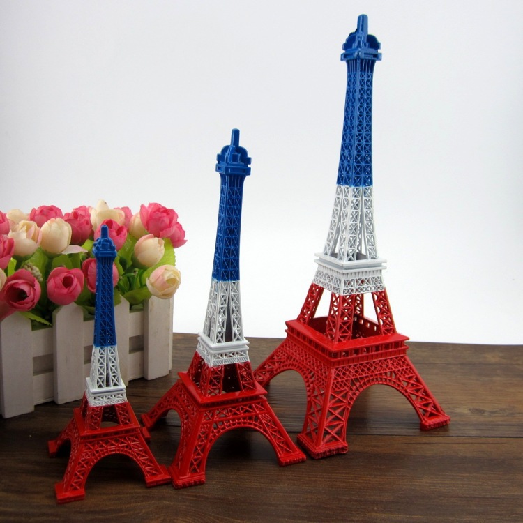 16468118381_672793110.jpg Red White Blue Eiffel Tower Model Decorative Zakka French Craft Souvenir Gift Custom Metal Medal Badge - Image 1