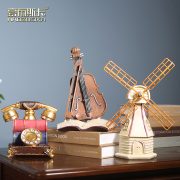复古美式手工工艺品古典造型玄关桌面酒柜办公桌面装饰用品软装饰 - Image 4