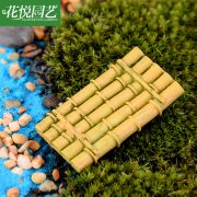 Customizable Decorative Resin Ornaments Miniature Landscape Decoration Bamboo Raft Small Boat Aquatic Succulent Accessories - Image 4