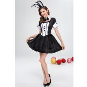 New Black White Rabbit Girl Adult Stage Performance Costume Animal Role-playing Outfit for Party Club Cosplay - Image 2