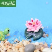 Customizable Decorative Ornaments Miniature Bonsai Landscape DIY Materials Resin Crafts Lotus Flower And Leaf Desktop Decor - Image 4
