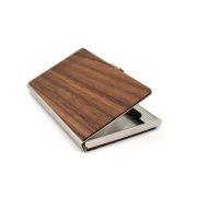 Custom Metal Black Walnut Card Holder with Logo Engraving for Business Promotions Conferences and Public Relations Gifts - Image 6