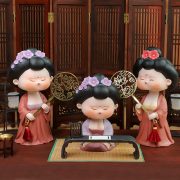 Tang Dynasty Lady Customizable Decorative Ornament Creative Resin Craft Car Dashboard Decoration Head Shaking Figurine Home Decor - Image 2