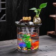 Living Room Office Desktop Mini Fish Tank Flowing Water Fountain Ornament Humidifier Birthday Gift Decorative Item - Image 2