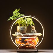 Lucky Flowing Water Fountain Ornament Glass Aquarium Home Living Room Desktop Office Decorations Opening Gift Direct Sale - Image 3