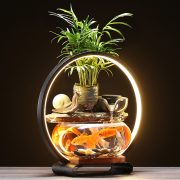 Lucky Flowing Water Fountain Ornament Glass Aquarium Home Living Room Desktop Office Decorations Opening Gift Direct Sale - Image 2