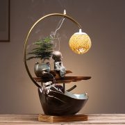 Creative Ceramic Flowing Water Fountain Ornament Indoor Office Desk Top Decoration Zen Style Sprinkler Wealth Attracting Gift - Image 3
