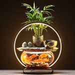 Lucky Flowing Water Fountain Ornament Glass Aquarium Home Living Room Desktop Office Decorations Opening Gift Direct Sale