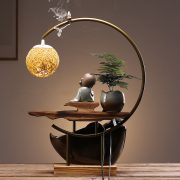 Creative Ceramic Flowing Water Fountain Ornament Indoor Office Desk Top Decoration Zen Style Sprinkler Wealth Attracting Gift - Image 4