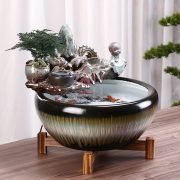 Lucky Flowing Water Fountain Ornament Large Aquarium Landscape Fake Mountain For Living Room Office Desktop Opening Gifts - Image 2