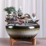 Lucky Flowing Water Fountain Ornament Large Aquarium Landscape Fake Mountain For Living Room Office Desktop Opening Gifts