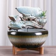 Lucky Flowing Water Fountain Ornament Large Aquarium Landscape Fake Mountain For Living Room Office Desktop Opening Gifts - Image 4